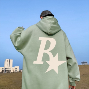 ！ 秋季重磅宽松大码港风R星印花连帽卫衣LW134-特p35图片