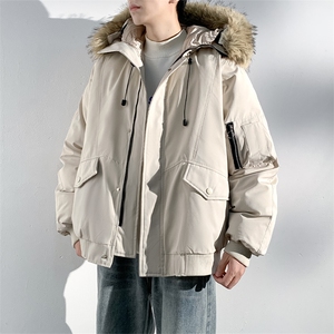 座山雕毛领派克棉服男冬季工装棉衣情侣外套M060-P110 迷彩P115图片
