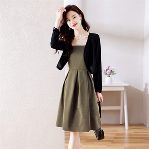 2023春季新款时尚高级感减龄两件套连衣裙图片