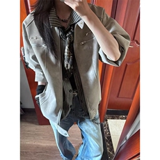 高级感短款机能外套男士2025秋季宽松立领夹克韩系潮流痞帅上衣，男装夹克，星座506A