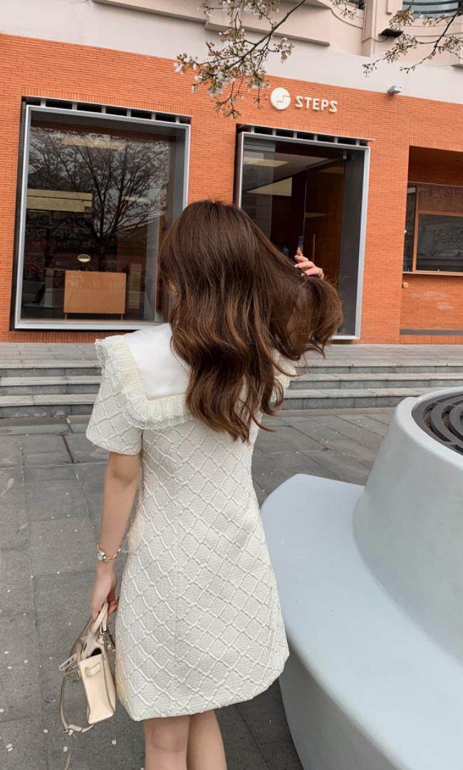 定制面料蕾丝边连衣裙甜美短裙，女装连衣裙，M.W 嫚维