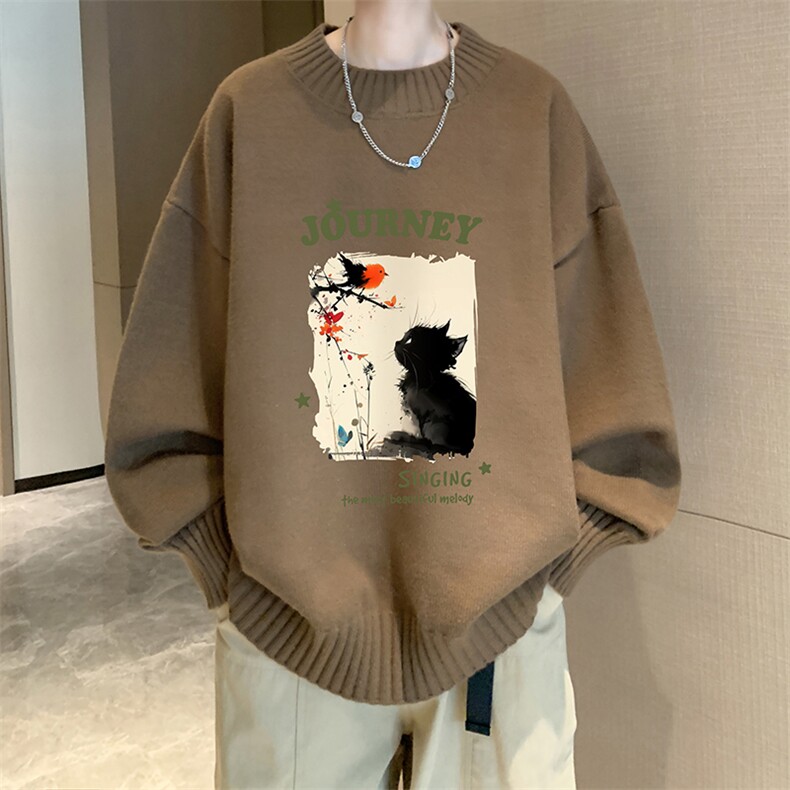 半高领毛衣男大码胖子针织衫毛线衣M18433-P45加绒款-P65,男装针织衫/毛衣,电商A040