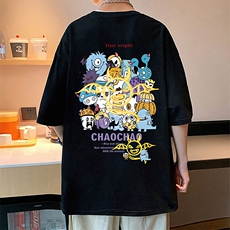 T799纯棉宽松短袖t恤男夏季新款透气休闲圆领体恤衫oversize半袖，男装T恤，星座304A-1