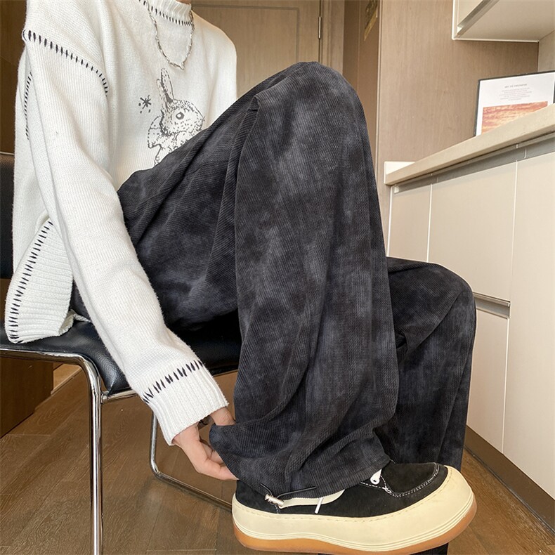 秋冬加绒加厚灯芯绒扎染休闲裤712-KK371P65,男装休闲裤,星座712
