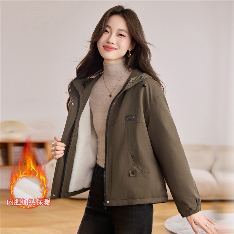 现货！现货！2025冬季新款加绒加厚连帽棉衣棉服女,女装棉衣/棉服,以桐