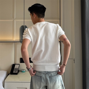 针织短袖V领Polo薄款波罗纹77090-P55图片