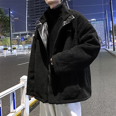 双面穿羊羔绒男秋冬季韩版港风ins宽松加厚衣夹克W2256-P82，男装棉衣，星座512-4