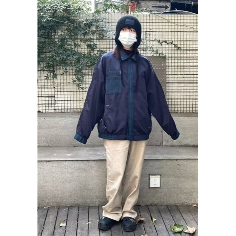 日系复古拼接棒球服夹克男春秋潮牌宽松拼色情侣工装外套J631,男装夹克,星座1116A（原606A-3）