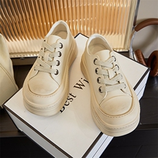 发泡底真皮小白鞋女2024冬季新款厚底增高大头板鞋女休闲百搭单鞋，女鞋休闲鞋，电商A223