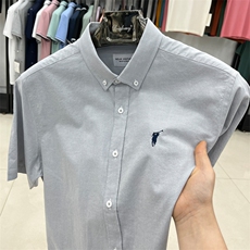 正品衬衫男士短袖t恤纯棉2026新款商务休闲刺绣夏季高端上衣，男装T恤，电商B212（原钱塘6029）