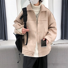 现货-设计感时尚鹿皮绒外套男宽松休闲呢子夹克A351-A130-P125，男装夹克，电商A351