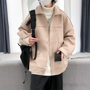 现货-设计感时尚鹿皮绒外套男宽松休闲呢子夹克A351-A130-P125图片