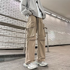 休闲裤男士韩版潮流大口袋痞子帅气2024秋季ins高街长裤K5712-P36，男装休闲裤，星座412-3