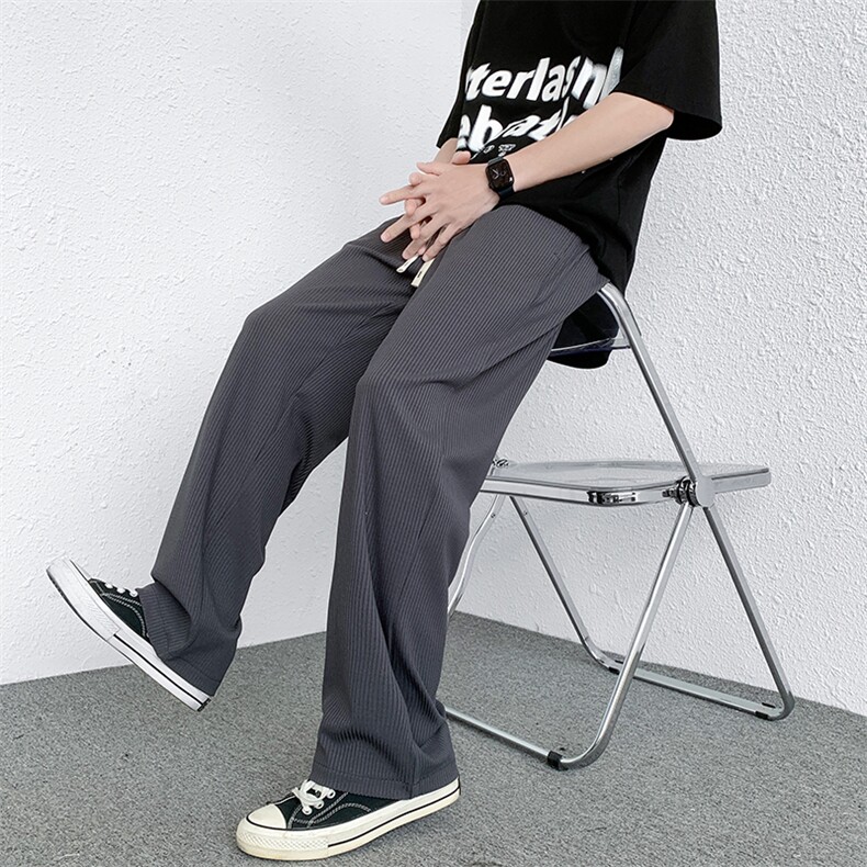 港风直播高品质大码休闲裤直筒裤冰丝裤A014-DY2135-P50控68,男装休闲裤,电商A014