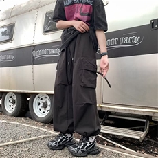 美式装裤潮牌男女秋季新款宽松蓝色阔腿裤灯笼裤潮AK23-P40，男装休闲裤，星座1109-3