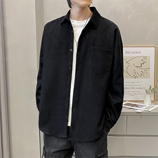 灯芯绒衬衫秋冬季男长袖韩版潮流宽松口袋衬衣青年百搭休闲外套潮，男装衬衫，星座505-2（原电商A260-1)