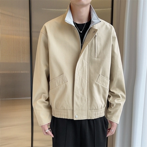 2025新款现货纯棉夹克男宽松立领上衣外套DSA157B-J2528-P93图片
