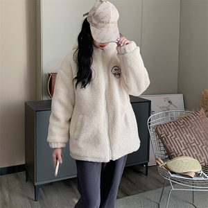 高中生羊羔绒外套少女孩秋冬装学生新款加绒加厚大童女装C484-115图片