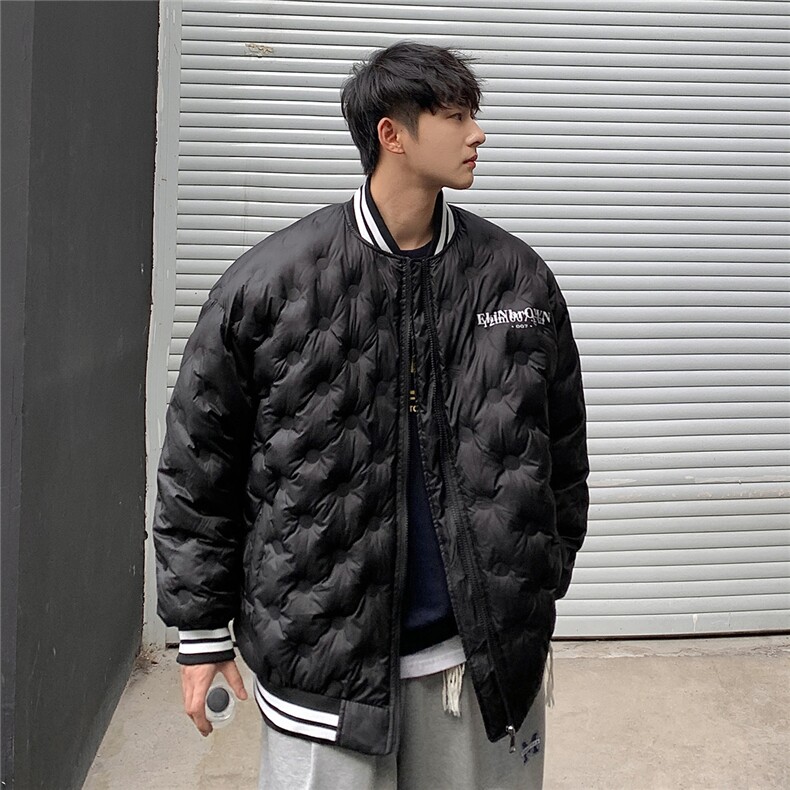 1港风外景定制面料宽松保暖棒球领羽绒服男外套8709P168控229，男装羽绒服，星座226-2