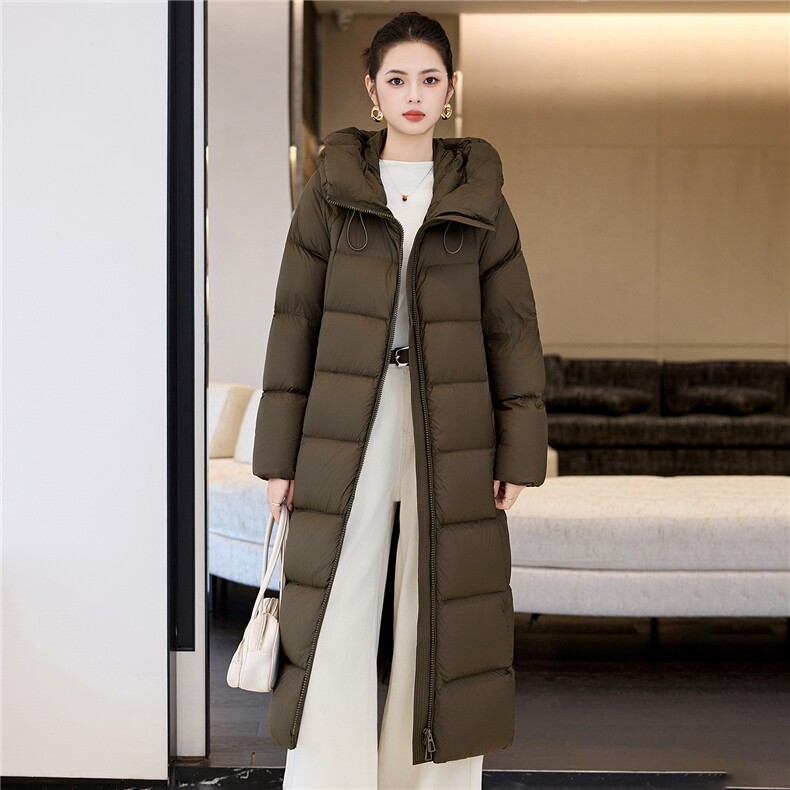 冬季新款宽松羽绒过膝加长款连帽服棉袄加厚泡芙棉衣外套女图片