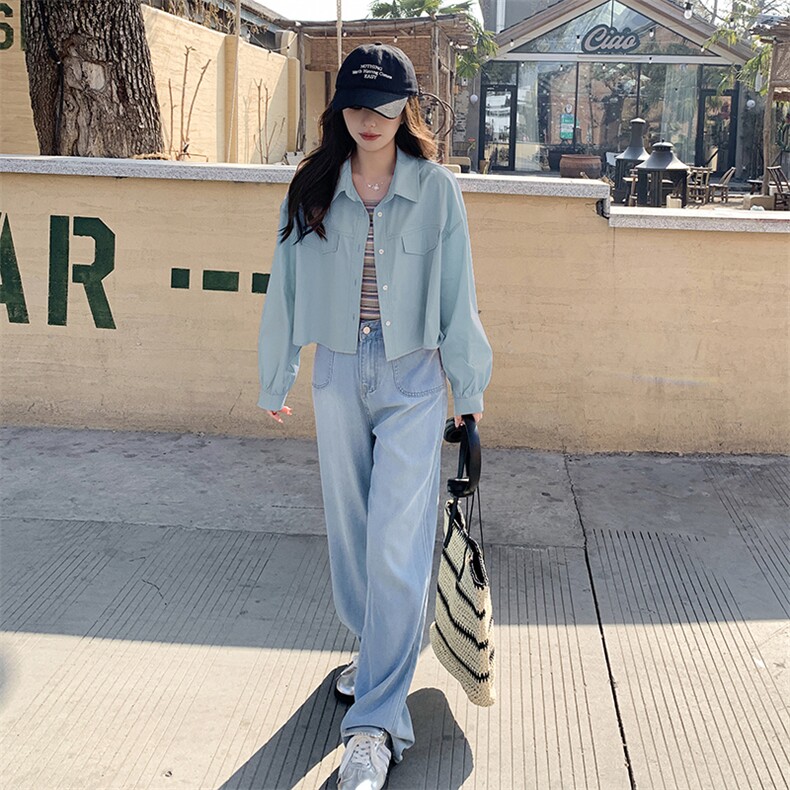 时尚女装衬衫+吊带两件套宽松显瘦百搭上衣,女装衬衫,鑫慧