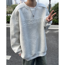 秋季钢印圆领卫衣男宽松肩上拉链长袖T恤套头外套W119-特P35控68，男装T恤，星座209-2