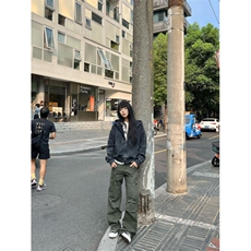 JY483-P68美式重磅短宽水洗做旧连帽卫衣，男装卫衣，星座1501-3