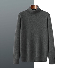 2025年秋季长袖长袖时尚百搭通勤简约休闲高翻领，男装羊绒套衫，羿纯羊绒
