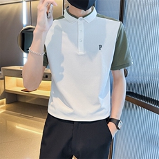 2025夏季接字母刺绣夏季短袖T恤翻领Polo衫T0263-特P36，男装T恤，电商D342