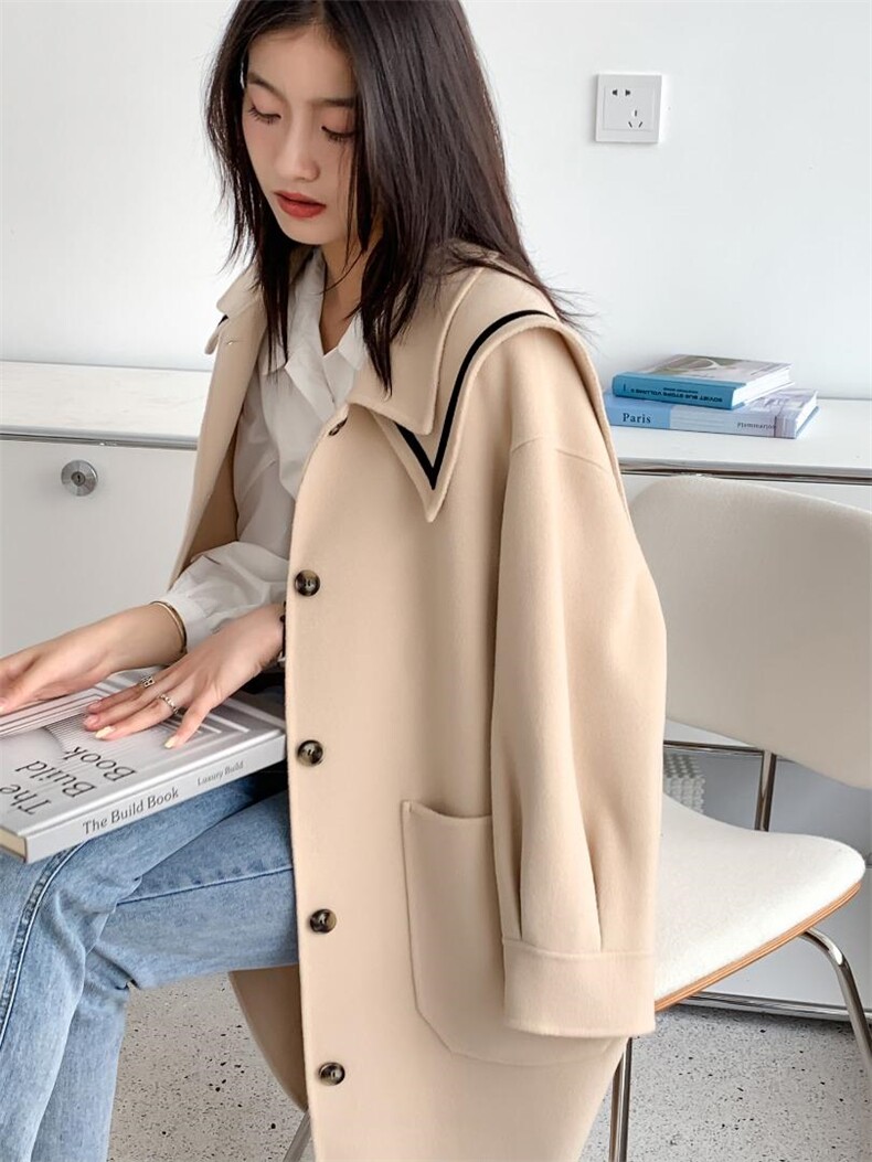 高支澳毛手缝双面呢大衣，其它，雅莱依秀