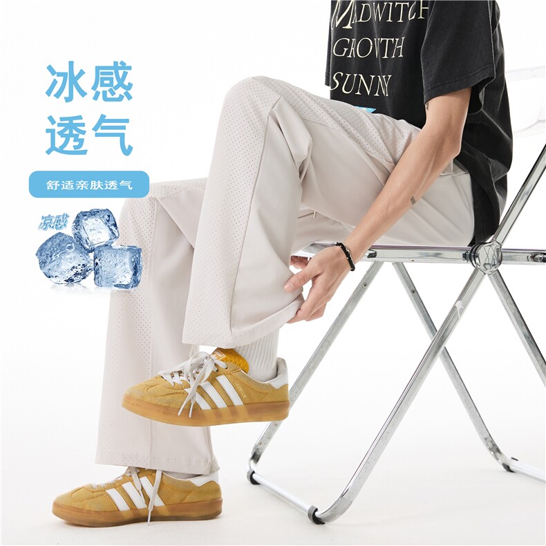 夏季新款透气直筒气孔设计休闲百搭冰丝裤B315-K25429-特p25控48,男装休闲裤,电商B315