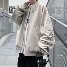棒球服外套美式潮牌复古宽松飞行员夹克外套1001-1-J179-P63，男装夹克，星座1001-1