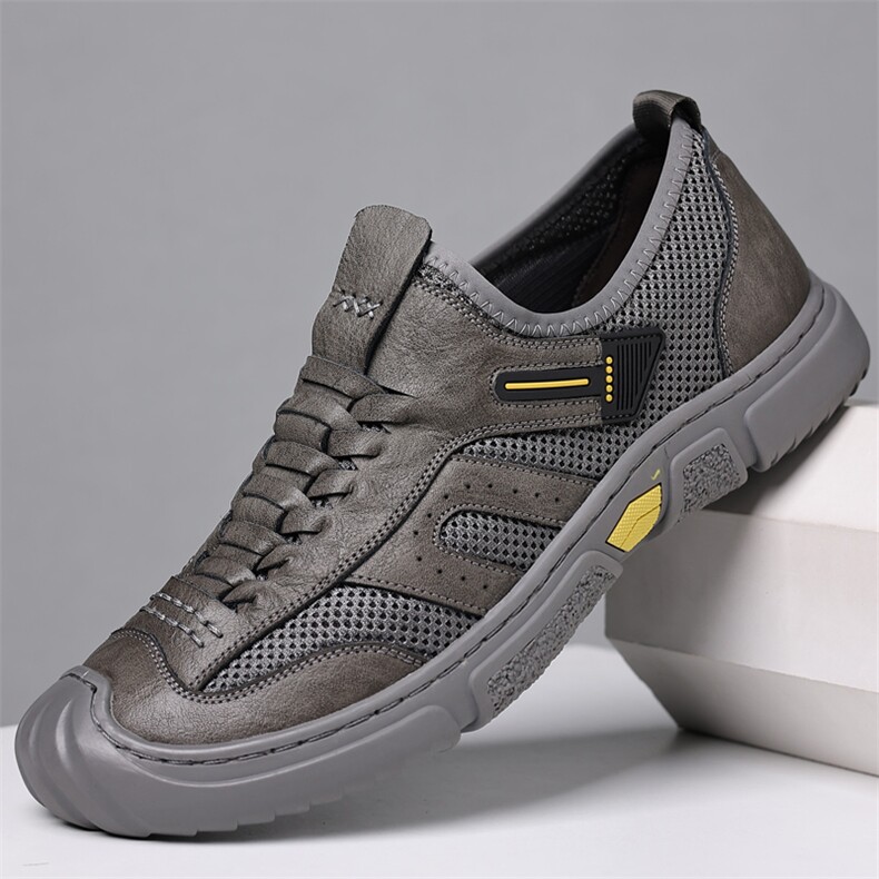 X4064-P135男鞋2024新款夏季镂空休闲皮鞋透气洞洞鞋男运动鞋，男鞋凉鞋，星座1407-3