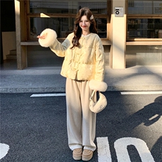 【现货】2025年冬季新中式90白鸭绒圆领短款羽绒服2585P335K438，女装羽绒服，浙宝301