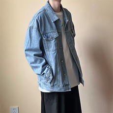 现货牛仔夹克男潮春秋外套宽松休闲潮牌外衣时尚上衣JK003P75，男装夹克，电商A351