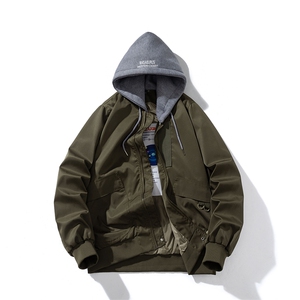 现货 三色带帽可拆卸秋冬飞行服棉服情侣装夹克潮牌炸街外套图片
