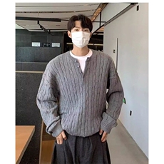 GT23高质量柔软毛衣P68灰色黑色M到XXL，男装针织衫/毛衣，星座506A