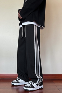2025新款秋冬高街华夫格青少年宽松直筒休闲卫裤长裤K8826-P50图片