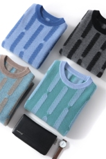 秋冬季新款舒适时尚百搭男士加厚圆领羊毛衫男装，男装羊毛衫，绒韵雅