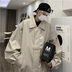棕色皮衣外套男春秋款美拉德穿搭潮牌痞帅pu皮夹克美式M6605-P66图片