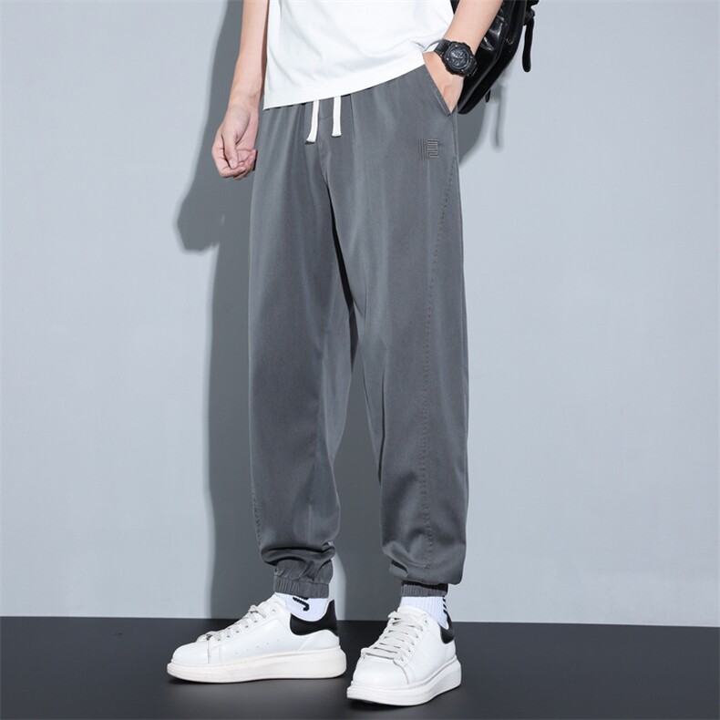 夏季莱塞尔休闲裤男装裤子冰丝薄款男裤时尚束脚裤子C660-P42现货,男装休闲裤,星座224