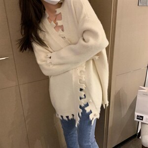 现货  春季新款 撕边大开衫图片