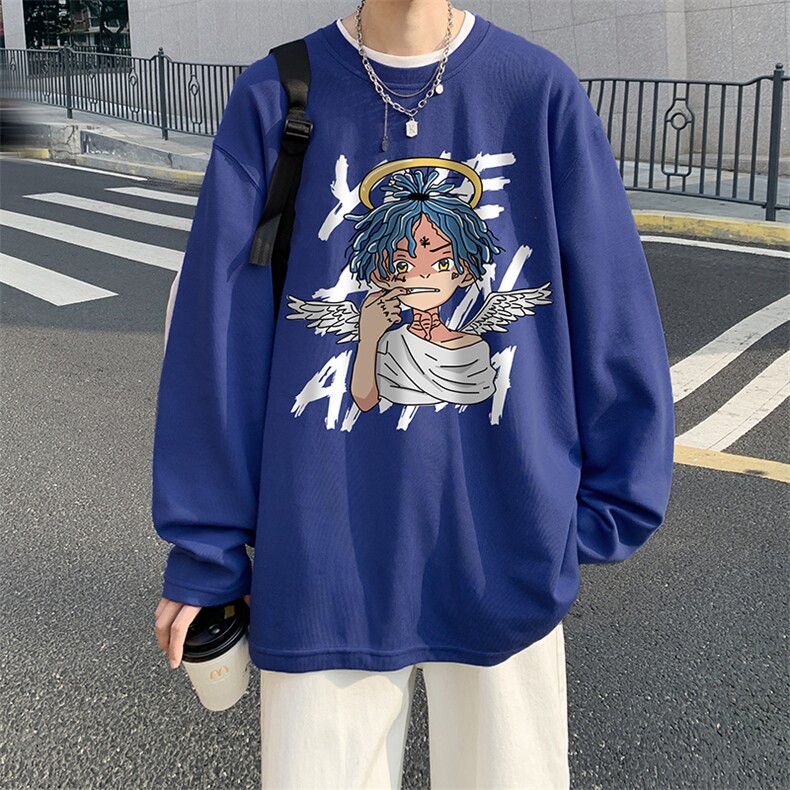 抖音供货、秋季现货舒适棉宽松重磅长袖T恤D223A-CT2329-特P28,男装T恤,电商019-1
