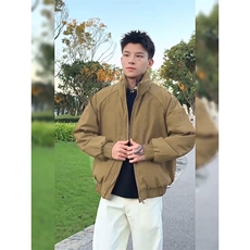 现货美式高街休闲夹克冬季三防立领纯色户外工装加厚棉服外套，男装夹克，电商A486