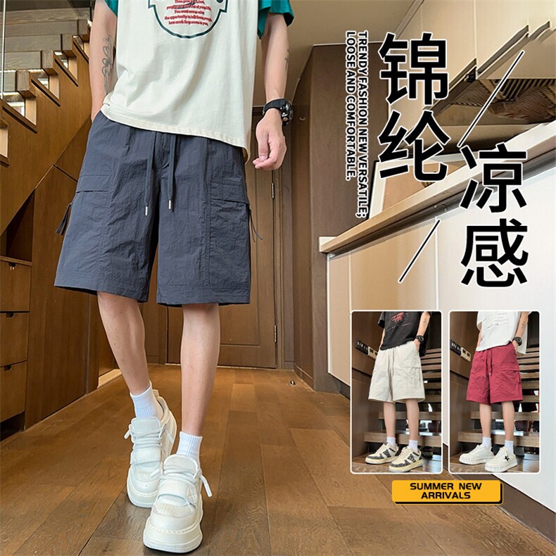 抖音品质新款宽松直筒工装百搭薄款五分裤A146-GY523特p30量大优,男装牛仔裤,HDA146