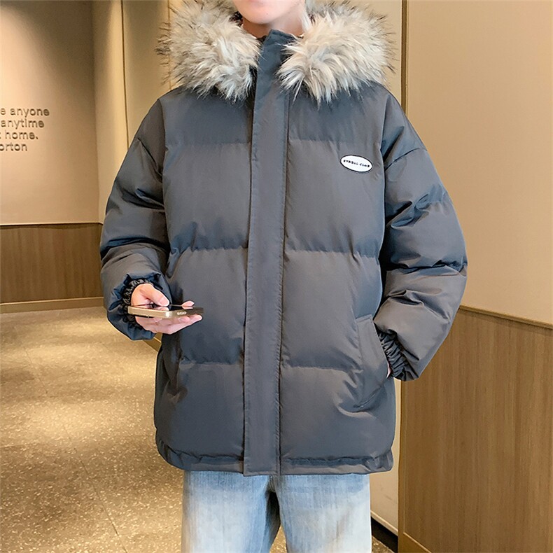 冬季宽松/连帽大毛领休闲外套潮加厚棉衣XZ102B-1M8005-P135,男装棉衣,星座102B-1