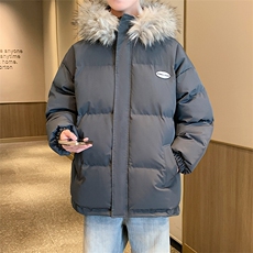 冬季宽松/连帽大毛领休闲外套潮加厚棉衣XZ102B-1M8005-P135，男装棉衣，星座102B-1