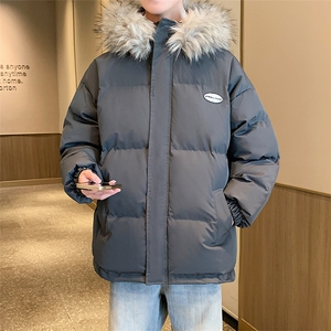 冬季宽松/连帽大毛领休闲外套潮加厚棉衣XZ102B-1M8005-P135图片