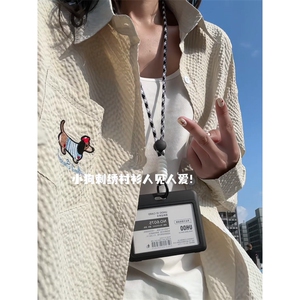XZ809A/SYR23/特P28/控55  泡泡格腊肠狗绣花长袖衬衫图片