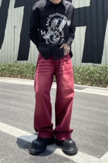 B221美式ins高街暗黑小众宽松直筒运动牛仔裤LK23139-P65控88，男装牛仔裤，电商B221